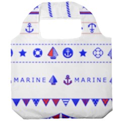 Marine Nautical Clip Art Foldable Grocery Recycle Bag by 99art