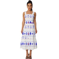 Marine Nautical Clip Art Square Neckline Tiered Midi Dress by 99art
