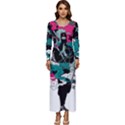Japan Ninja-japanese-samurai-color- Long Sleeve Longline Maxi Dress View1
