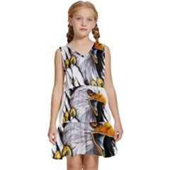 Eagle Kids  Sleeveless Tiered Mini Dress by 99art