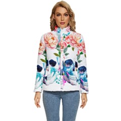 Day Of The Dead Skull Art Women s Puffer Bubble Jacket Coat by 99art