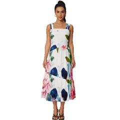 Day Of The Dead Skull Art Square Neckline Tiered Midi Dress by 99art