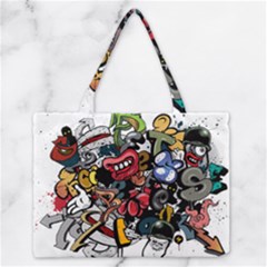 Mural Graffiti Paint Zipper Medium Tote Bag by 99art