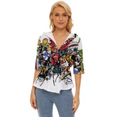 Mural Graffiti Paint Lightweight Drawstring Hooded Top by 99art