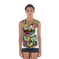 Scooter-motorcycle-graffiti Sport Tank Top  by 99art