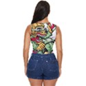 Scooter-motorcycle-graffiti Women s Sleeveless Wrap Top View4