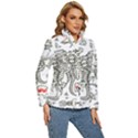 Drawing Clip Art Hand Painted Abstract Creative Space Squid Radio Women s Puffer Bubble Jacket Coat View3