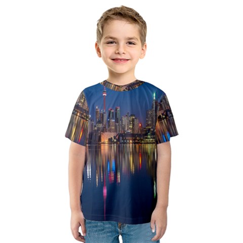 Seaside River Kids  Sport Mesh Tee by artworkshop