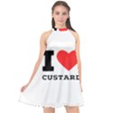 I love custard Halter Neckline Chiffon Dress  View1