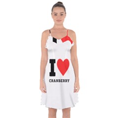I Love Cranberry Ruffle Detail Chiffon Dress by ilovewhateva