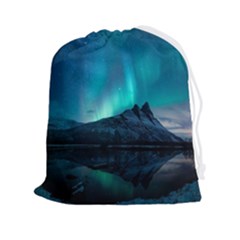 Aurora Borealis Mountain Reflection Drawstring Pouch (2xl) by B30l