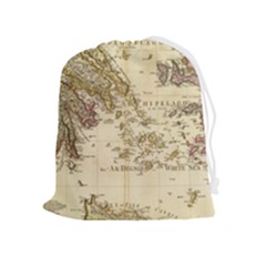Map Of Greece Archipelago Drawstring Pouch (xl) by B30l