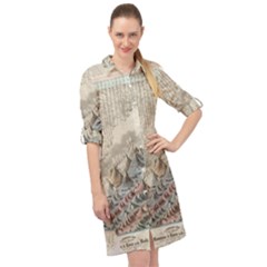 Mountain View Mountain Top Infographics Map Long Sleeve Mini Shirt Dress by B30l