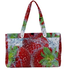 Red Strawberries Water Squirt Strawberry Fresh Splash Drops Canvas Work Bag by B30l