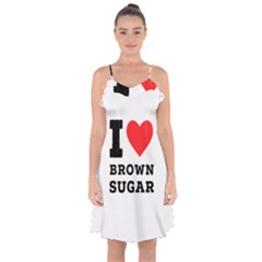 I Love Brown Sugar Ruffle Detail Chiffon Dress by ilovewhateva