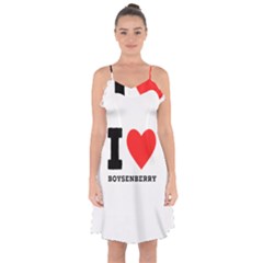 I Love Boysenberry  Ruffle Detail Chiffon Dress by ilovewhateva