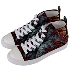 Abstract Pattern Design Art Wallpaper Tracery Texture Women s Mid-top Canvas Sneakers by danenraven