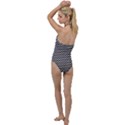 Black And White Checkerboard Background Board Checker Go with the Flow One Piece Swimsuit View2