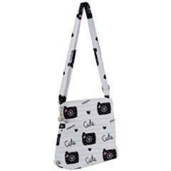 Cute Cameras Doodles Hand Drawn Zipper Messenger Bag by Cowasu