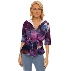 Landscape Landscape Painting Purple Purple Trees Lightweight Drawstring Hooded Top by Cowasu