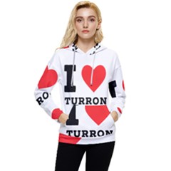I Love Turron  Women s Lightweight Drawstring Hoodie by ilovewhateva