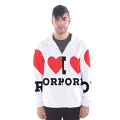 I Love Pork  Men s Hooded Windbreaker by ilovewhateva