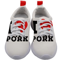 I Love Pork  Kids Athletic Shoes by ilovewhateva