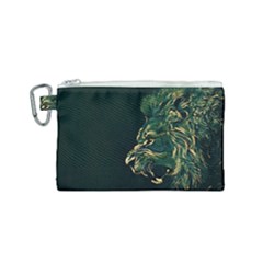 Angry Male Lion Canvas Cosmetic Bag (small) by Cowasu