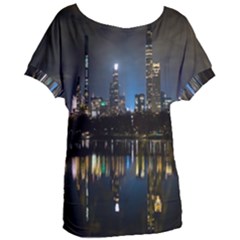 New York Night Central Park Skyscrapers Skyline Women s Oversized Tee by Cowasu