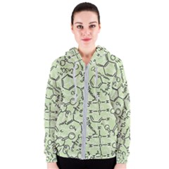 Multicolored Chemical Bond Illustration Chemistry Formula Science Women s Zipper Hoodie by Cowasu