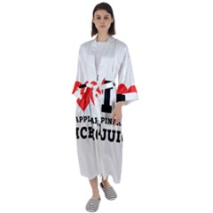 I Love Pineapple Juice Maxi Satin Kimono by ilovewhateva