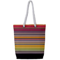 Neopolitan Horizontal Lines Strokes Full Print Rope Handle Tote (small) by Bangk1t