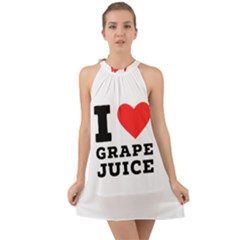 I Love Grape Juice Halter Tie Back Chiffon Dress by ilovewhateva