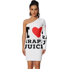 I Love Grape Juice Long Sleeve One Shoulder Mini Dress by ilovewhateva