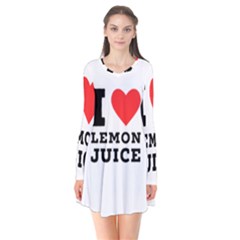 I Love Lemon Juice Long Sleeve V-neck Flare Dress by ilovewhateva
