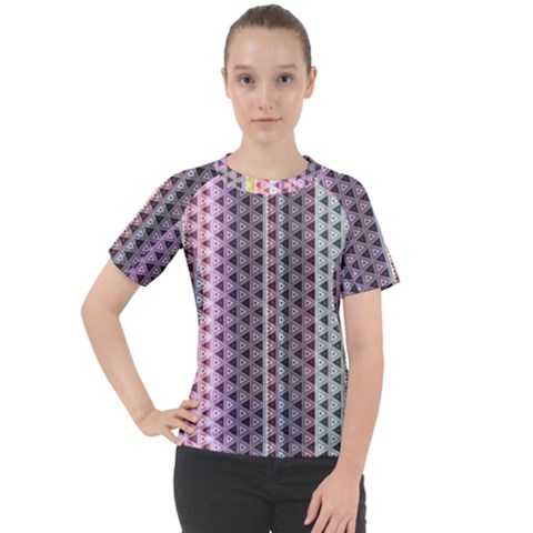 Triangle Stripes Texture Pattern Women s Sport Raglan Tee by Bangk1t