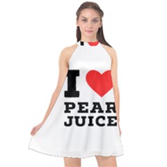 I Love Pear Juice Halter Neckline Chiffon Dress  by ilovewhateva