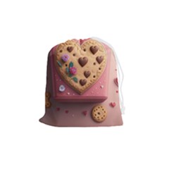 Cookies Valentine Heart Holiday Gift Love Drawstring Pouch (medium) by Ndabl3x