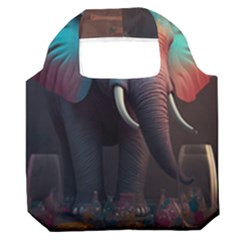 Elephant Tusks Trunk Wildlife Africa Premium Foldable Grocery Recycle Bag by Ndabl3x