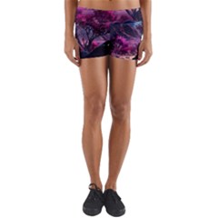 Landscape Painting Purple Tree Yoga Shorts by Ndabl3x