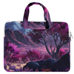 Landscape Painting Purple Tree Macbook Pro 13  Double Pocket Laptop Bag by Ndabl3x