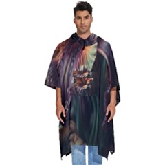 Flower Orange Lilly Men s Hooded Rain Ponchos by Ndabl3x
