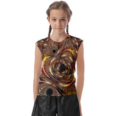 Geometric Art Fractal Abstract Art Kids  Raglan Cap Sleeve Tee by Ndabl3x