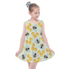 Honey Bee Bees Pattern Kids  Summer Dress by Ndabl3x