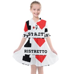 I Love Ristretto Coffee Kids  All Frills Chiffon Dress by ilovewhateva