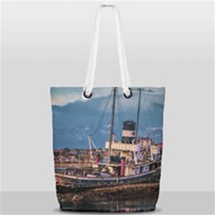 End Of The World: Nautical Memories At Ushuaia Port, Argentina Full Print Rope Handle Tote (small) by dflcprintsclothing