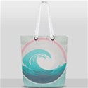 Waves Tidal Ocean Sea Tsunami Wave Minimalist Full Print Rope Handle Tote (Small) View2