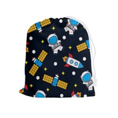 Seamless-adventure-space-vector-pattern-background Drawstring Pouch (xl) by Wav3s