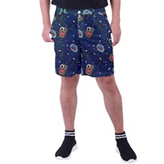 Monster-alien-pattern-seamless-background Men s Pocket Shorts by Wav3s