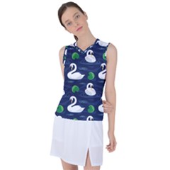 Swan-pattern-elegant-design Women s Sleeveless Sports Top by Wav3s